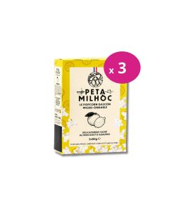 Peta Milhoc Popcorn Micro-Ondable Sucré Agrumes - 3 Boîtes de 3 x 80g