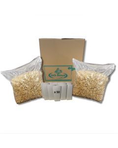 Pack Pop Corn 50 Personnes – 2 Sachets 35L Pop Corn Sucré Premium BENOIT + 50 Gobelets blancs125cl – Kit Événement, Fête, École, Anniversaire