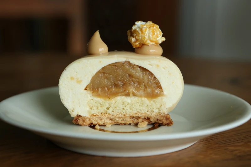 entremet pop corn caramel